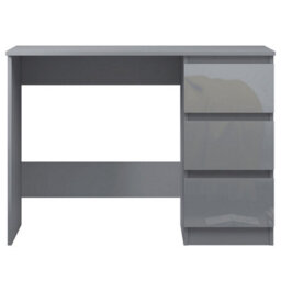 Fwstyle High Gloss Grey Dressing Table Desk With 3 Large Drawers - thumbnail 7