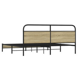 Berkfield Metal Bed Frame Without Mattress Sonoma Oak 180X200 Cm Super King - thumbnail 7