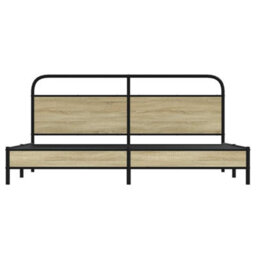 Berkfield Metal Bed Frame Without Mattress Sonoma Oak 180X200 Cm Super King - thumbnail 5
