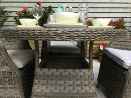 Signature Weave Victoria Wicker 4 Seater Round Dining Table Grey 100Cm - thumbnail 5