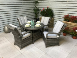 Signature Weave Victoria Wicker 4 Seater Round Dining Table Grey 100Cm - thumbnail 7