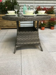 Signature Weave Victoria Wicker 4 Seater Round Dining Table Grey 100Cm - thumbnail 8