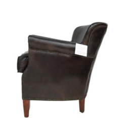 Professor Armchair Vintage Distressed T Brown Real Leather - thumbnail 4