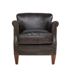 Professor Armchair Vintage Distressed T Brown Real Leather - thumbnail 2