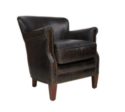 Professor Armchair Vintage Distressed T Brown Real Leather