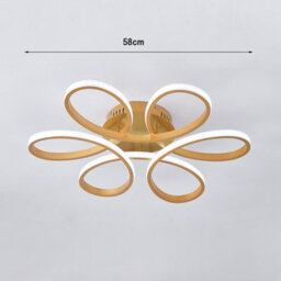 Living And Home Gold Modern 1 Light Curved Shape Acrylic Flush Mount Integrated Led Ceiling Light Fixture Cool White 58Cm - thumbnail 9