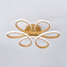 Living And Home Gold Modern 1 Light Curved Shape Acrylic Flush Mount Integrated Led Ceiling Light Fixture Cool White 58Cm - thumbnail 8