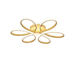 Living And Home Gold Modern 1 Light Curved Shape Acrylic Flush Mount Integrated Led Ceiling Light Fixture Cool White 58Cm - thumbnail 7