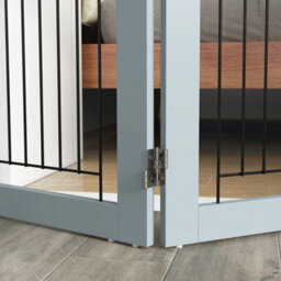 Pawhut Foldable Wooden Pet Gate W/ 3 Panels 2 Support Feet For Small Dogs - thumbnail 9