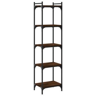 Berkfield Industrial Bookcase 5-Tier Brown Oak 40X30X154 Cm Engineered Wood - image 1