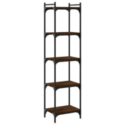 Berkfield Industrial Bookcase 5-Tier Brown Oak 40X30X154 Cm Engineered Wood