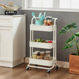 House Of Home 3 Tier Storage Cart Trolley On Wheels Home Kitchen Office Bath-Bedroom Organiser White - thumbnail 1