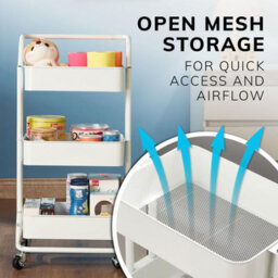 House Of Home 3 Tier Storage Cart Trolley On Wheels Home Kitchen Office Bath-Bedroom Organiser White - thumbnail 8