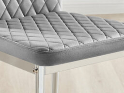 Furniturebox Uk Leonardo Glass And Chrome Metal Dining Table And 6 Grey Velvet Milan Chairs - thumbnail 8