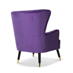 Velvet Purple Camila Accent Wingback Chair With Footstool - thumbnail 6