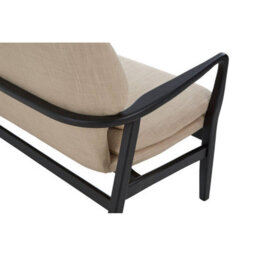 Orsina 2 Seat Beige Sofa With Black Wood Frame, Comfy Padded Fabric Seat, Easy To Clean Large Sofa - thumbnail 8