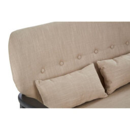 Orsina 2 Seat Beige Sofa With Black Wood Frame, Comfy Padded Fabric Seat, Easy To Clean Large Sofa - thumbnail 5
