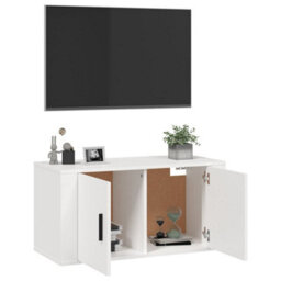 Berkfield Wall Mounted Tv Cabinet White 80X34.5X40 Cm - thumbnail 5