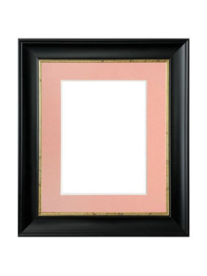 Frames By Post Scandi Black With Crackle Gold Frame With Pink Mount For Image Size 9 X 7 Inch - image 1