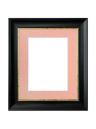 Frames By Post Scandi Black With Crackle Gold Frame With Pink Mount For Image Size 9 X 7 Inch