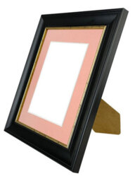 Frames By Post Scandi Black With Crackle Gold Frame With Pink Mount For Image Size 9 X 7 Inch - thumbnail 4
