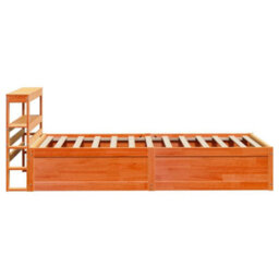 Berkfield Bed Frame With Headboard Wax Brown 75X190 Cm Small Single Solid Wood Pine - thumbnail 7