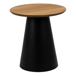 Furniture To Go Soli Round Coffee Table In Oak/black 45X48Cm - thumbnail 1