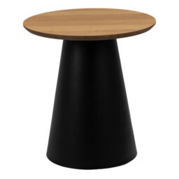 Furniture To Go Soli Round Coffee Table In Oak/black 45X48Cm - thumbnail 2