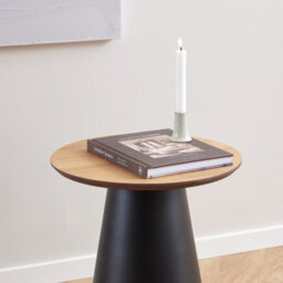 Furniture To Go Soli Round Coffee Table In Oak/black 45X48Cm - thumbnail 4