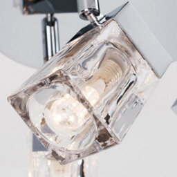 Valuelights Ritz Ice Cube Chrome Ip44 Bathroom 3 Way Flush Ceiling Light With Led Bulbs - thumbnail 3