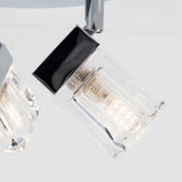 Valuelights Ritz Ice Cube Chrome Ip44 Bathroom 3 Way Flush Ceiling Light With Led Bulbs - thumbnail 4