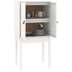 Berkfield Highboard White 60X40X120 Cm Solid Wood Pine - thumbnail 4