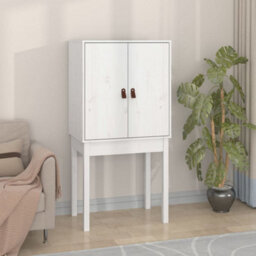 Berkfield Highboard White 60X40X120 Cm Solid Wood Pine - thumbnail 3