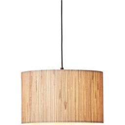 Loops Hanging Ceiling Pendant Light - Natural Seagrass & Matt Black - 10W Led E27