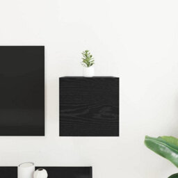 Berkfield Wall Mounted Tv Cabinet In Black Oak - 30.5 X 30 X 30 Cm - thumbnail 4