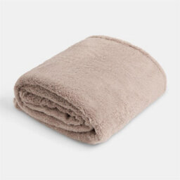 Ohs Large Teddy Fleece Throw Blanket - 150 X 200Cm - Mink - thumbnail 1