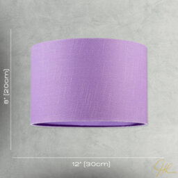 Happy Homewares Modern Designer Lavender Oil Textured Linen Fabric Circular Lamp Shade - thumbnail 7