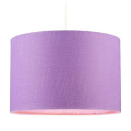 Happy Homewares Modern Designer Lavender Oil Textured Linen Fabric Circular Lamp Shade - thumbnail 2
