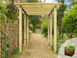 Edecks Heavy Duty Royal Walkway Wooden Garden Pergola (W 2400mm X D 4800mm) With Bolt Down Anchors (2.7M) - thumbnail 1