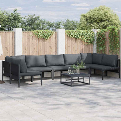 Berkfield Garden Sofa Set 8 Pcs Anthracite Steel - image 1