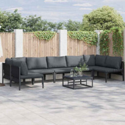 Berkfield Garden Sofa Set 8 Pcs Anthracite Steel - thumbnail 1