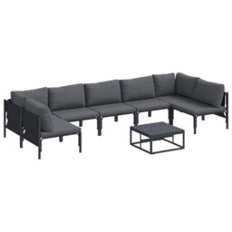 Berkfield Garden Sofa Set 8 Pcs Anthracite Steel - thumbnail 2