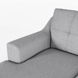 Furnishings For Less UK Baxter Fabric L Shaped 3 Seater Corner Sofa With Chaise Silver Left Hand Facing - thumbnail 6