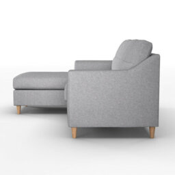 Furnishings For Less UK Baxter Fabric L Shaped 3 Seater Corner Sofa With Chaise Silver Left Hand Facing - thumbnail 2