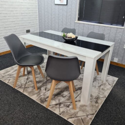 Dining Table With 4 Chairs, Dining Table Room Set 4, Kitchen Set Of 4, White Black Table, 4 Grey Tulip Chairs, Kosy Koala - thumbnail 5