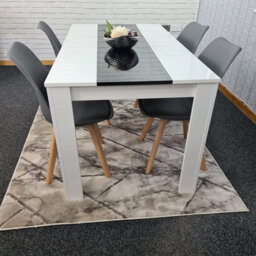 Dining Table With 4 Chairs, Dining Table Room Set 4, Kitchen Set Of 4, White Black Table, 4 Grey Tulip Chairs, Kosy Koala - thumbnail 7