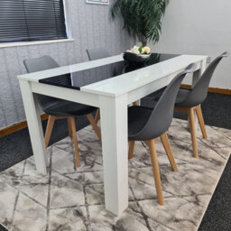 Dining Table With 4 Chairs, Dining Table Room Set 4, Kitchen Set Of 4, White Black Table, 4 Grey Tulip Chairs, Kosy Koala - thumbnail 9