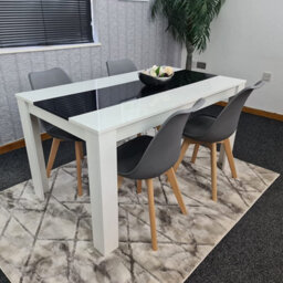 Dining Table With 4 Chairs, Dining Table Room Set 4, Kitchen Set Of 4, White Black Table, 4 Grey Tulip Chairs, Kosy Koala - thumbnail 8