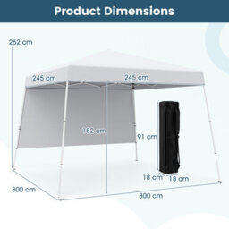 Gainoom 300 X 300 Cm Pop Up Canopy Tent White Foldable Outdoor Patio Shelter Gazebo - thumbnail 2