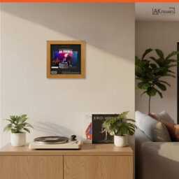 "12X12""  Oak Modern Vinyl Record Frame For 12 Inch Lp Album Covers - Elegant Wall Display - Ak Frames" - thumbnail 5